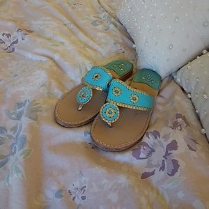 Jack Rogers Sandals in Turquoise blue. Size 8.